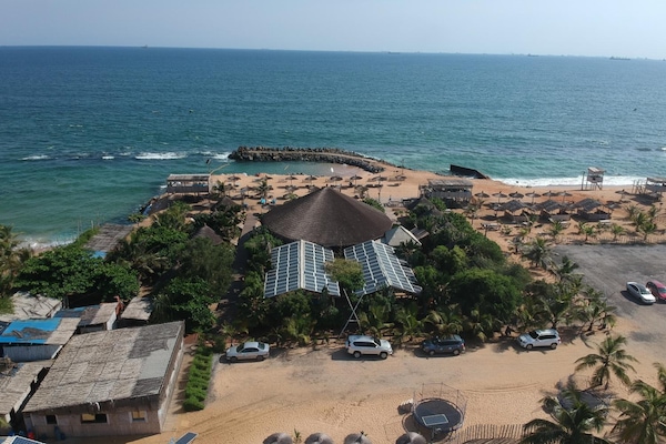 Private beach, sun-loungers, beach umbrellas