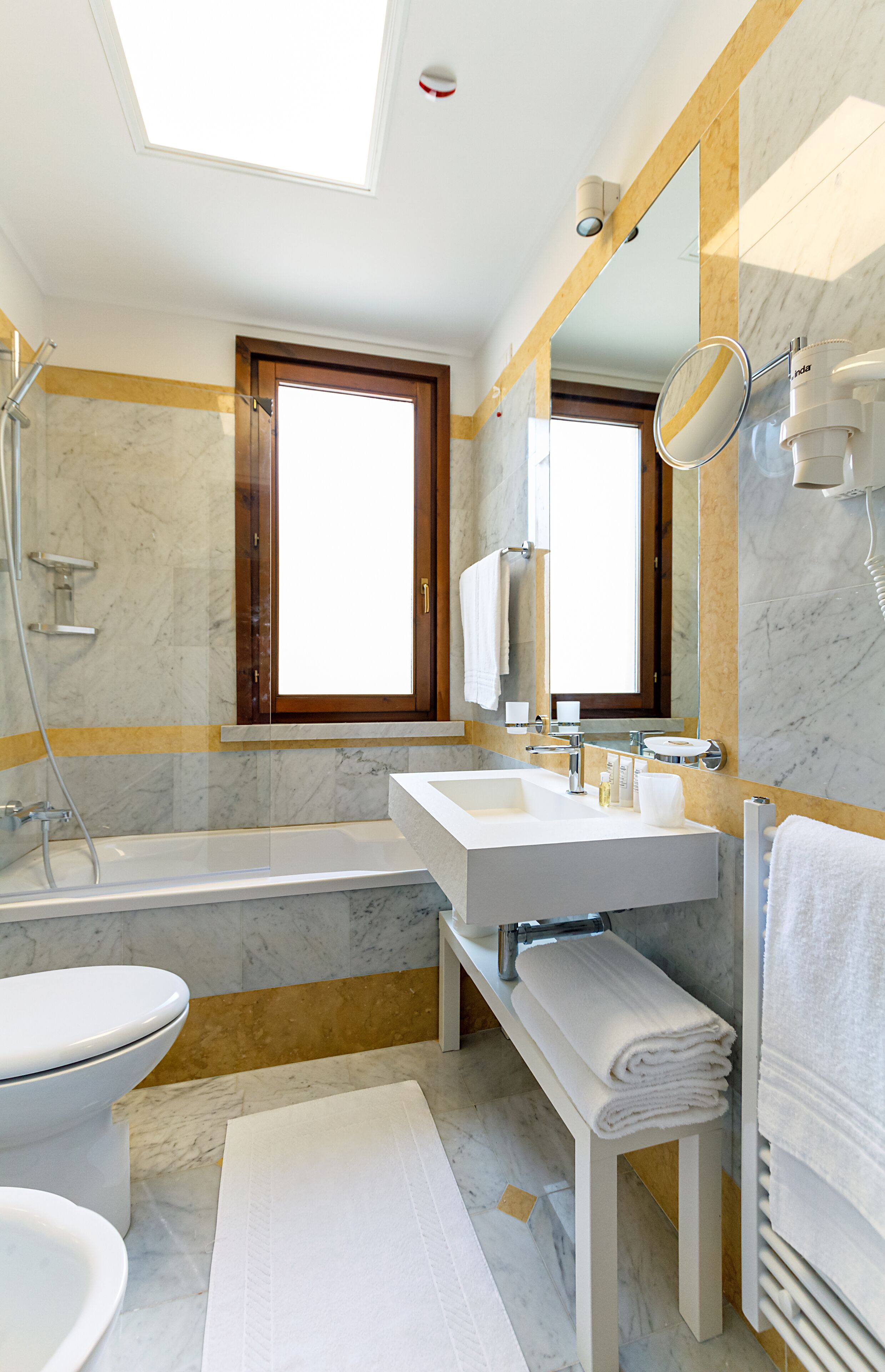 superior double or twin room | bathroom | shower, rainfall showerhead, designer toiletries, hair dryer