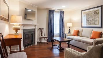 Télévision, cheminée, lecteur de DVD