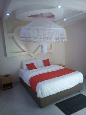 Desk, laptop workspace, blackout drapes, free WiFi