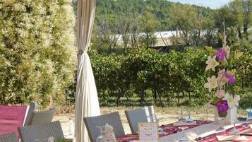 Outdoor banquet area