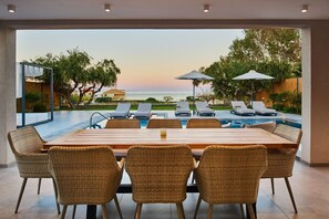 Outdoor pool, a heated pool - Private pool Villa with sea view at 250 m from the sea/beach (zakynthos)