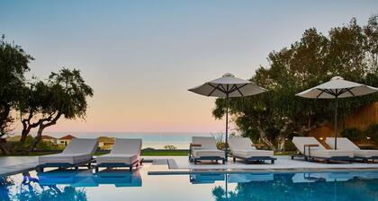 Villa with pool and sea view at 250 m from beach