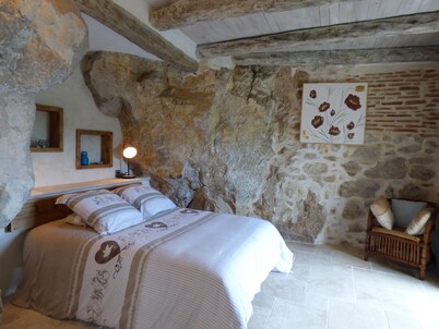Beautiful detached Quercy house facing the beach at Saint Cirq Lapopie