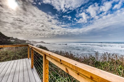 Dog-Friendly, Oceanfront Home with a Private Hot Tub, Firepit, & Free WiFi