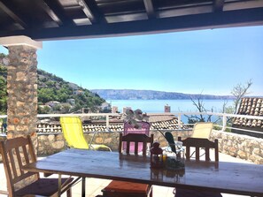 Outdoor dining - Holiday House Cesar beautiful sea view & relax vacation (Donja Klada, Senj)