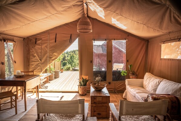 TV, fireplace - Charming house in nature with a private pool (Koppom)