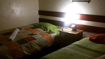 Laptop workspace, free WiFi, bed sheets