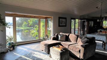Smart TV, fireplace, DVD player, video library