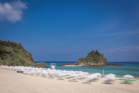 Private beach, white sand