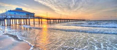 Beach nearby, sun-loungers