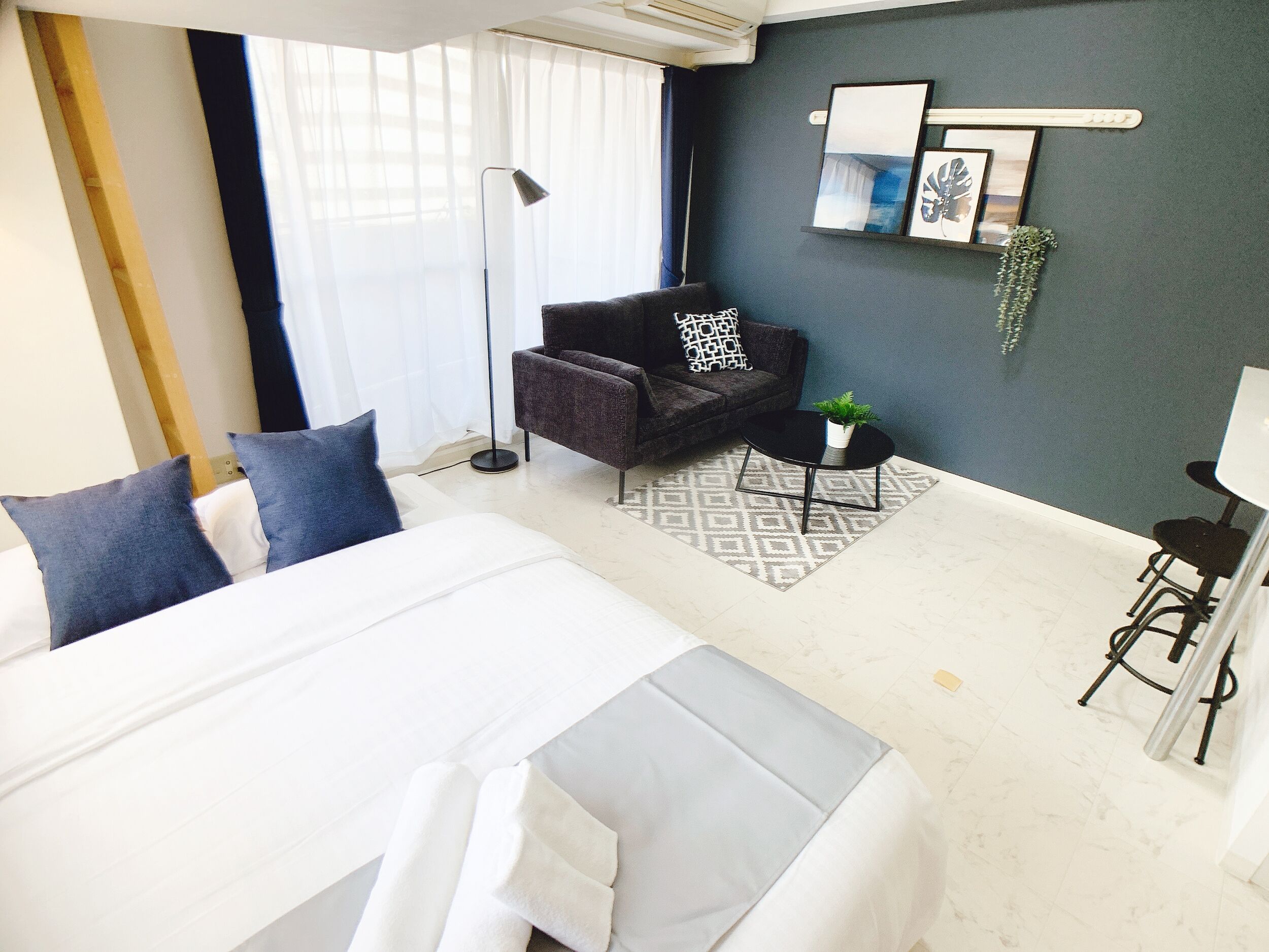 スタジオ バルコニー付き 401号室 禁煙 | 1 室のベッドルーム、デスク、アイロン / アイロン台、WiFi (無料)