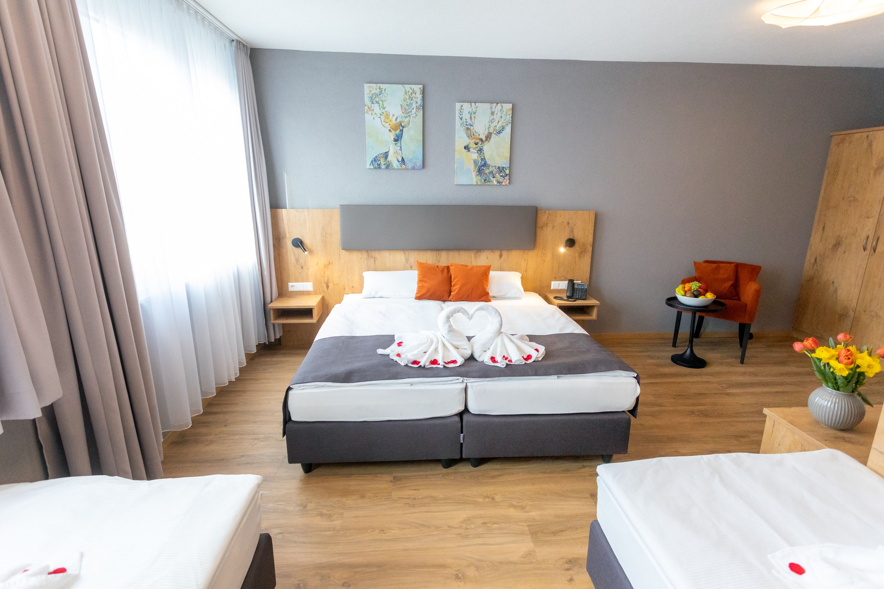 Quadruple Room | Egyptian cotton sheets, premium bedding, in-room safe, blackout drapes