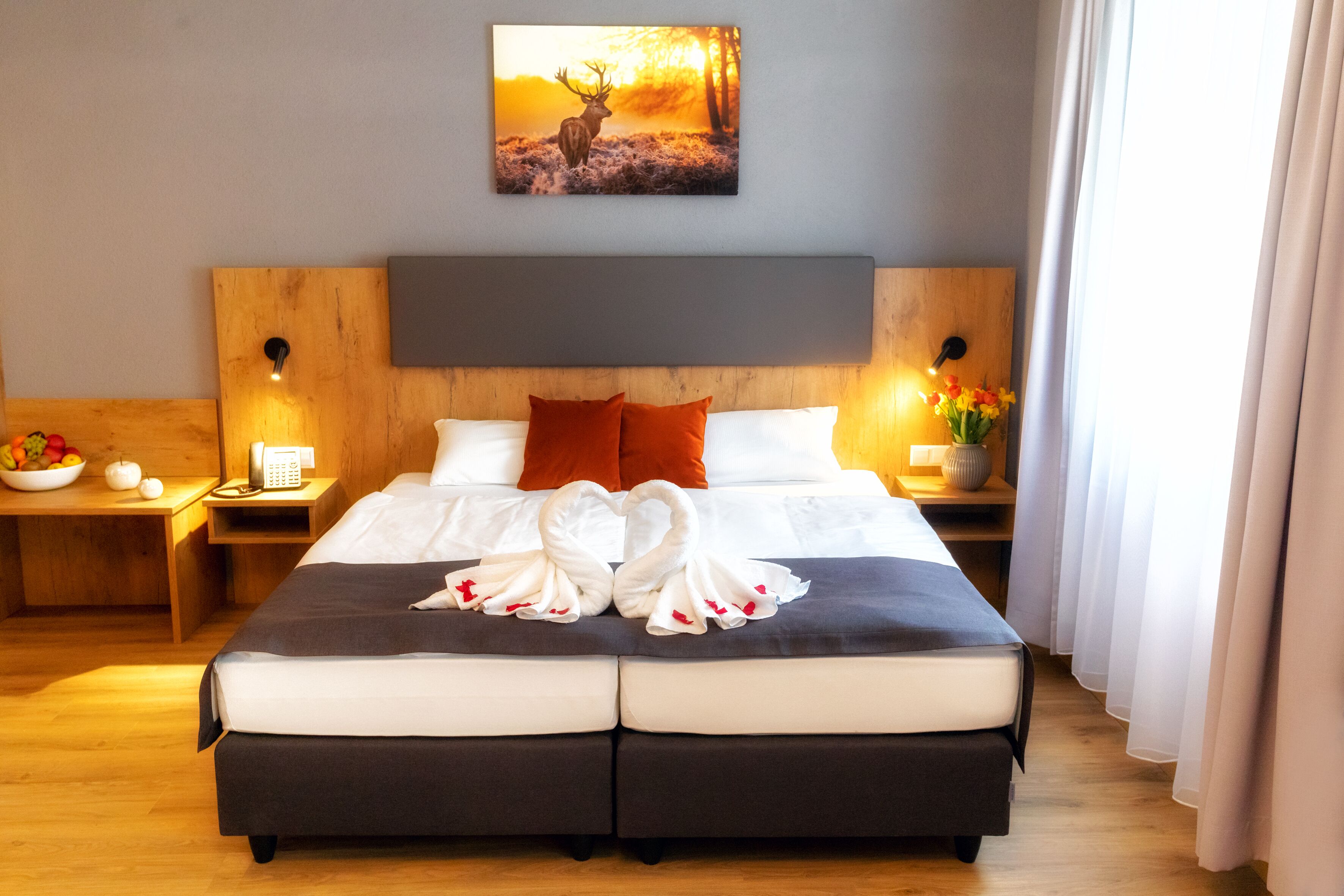 Double Room | Egyptian cotton sheets, premium bedding, in-room safe, blackout drapes