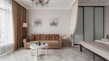 Apartment, 1 Bedroom, Terrace | 1 bedroom, desk, iron/ironing board, free WiFi