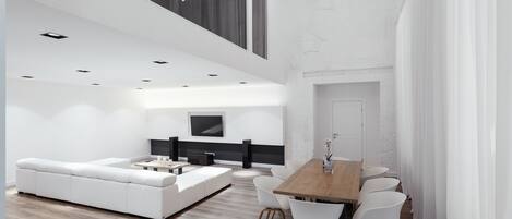 Apartment, 2 Bedrooms | Living room | Smart TV