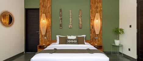 ヴィラ (4 Bedrooms) | 1 室のベッドルーム、ノートパソコン用作業スペース、ベッドシーツ