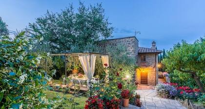 Tuscan villa rental with private pool, jacuzzi, walk to town and views
