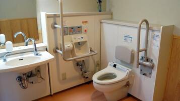Hair dryer, soap, shampoo