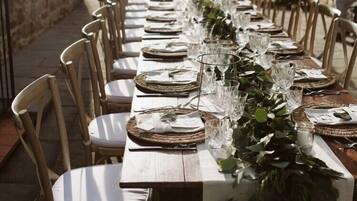 Outdoor banquet area