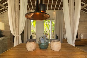 Villa (1 Bedroom) | Private kitchen | Oven, stovetop, dishwasher, dining tables
