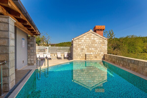 House (Four Bedroom Holiday Home with Pool) | Pool | Outdoor pool, sun loungers