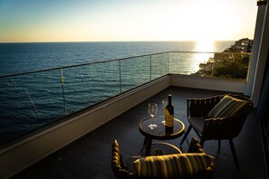 Appartement Familial, 2 chambres, cuisine, vue plage | Terrasse/Patio