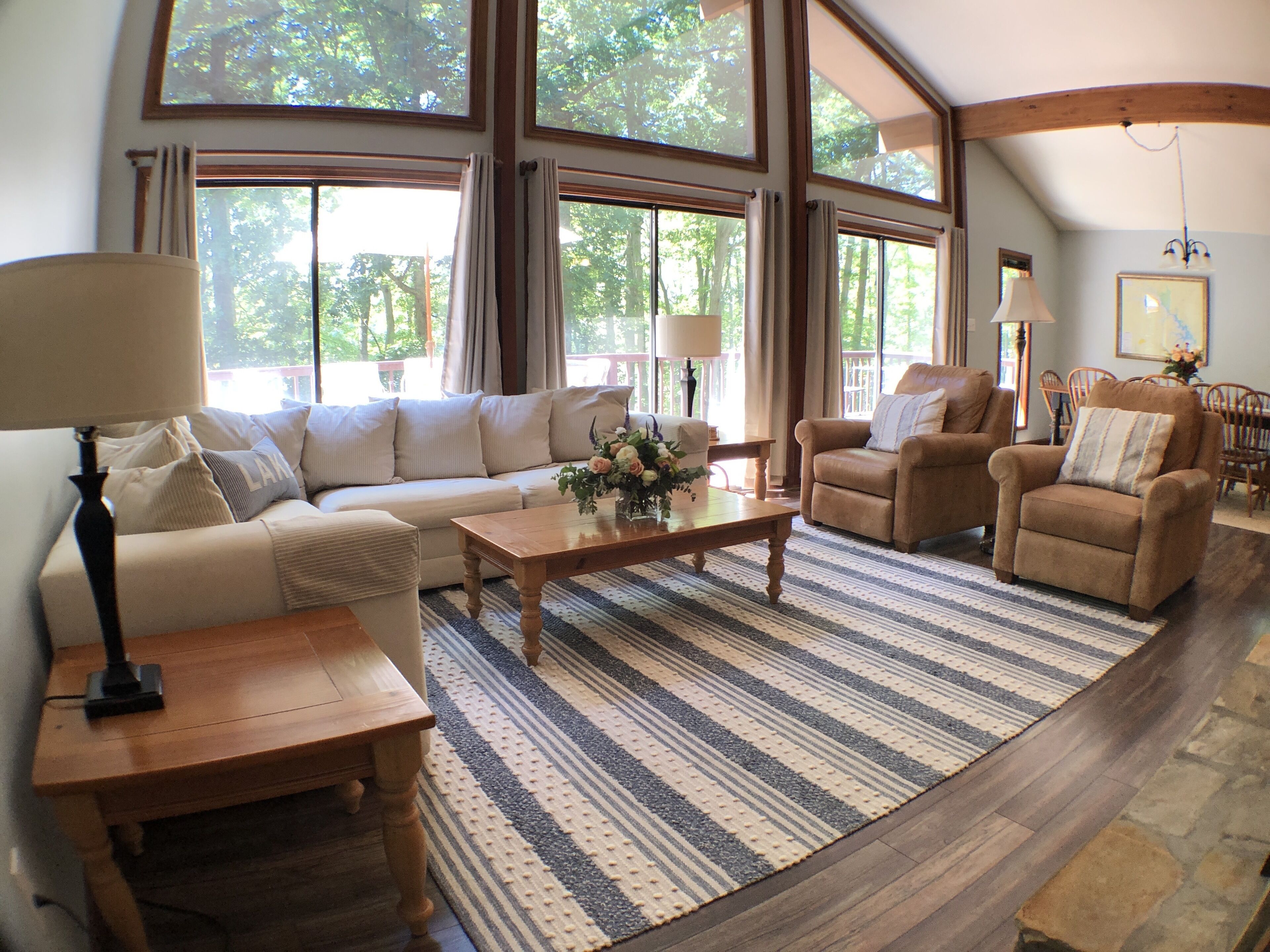 TV, fireplace, DVD player, books