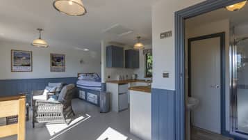 Studio, 1 Tempat Tidur King (Kingfisher) | Area keluarga | TV layar datar dan pemutar DVD