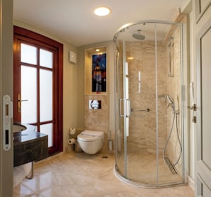 Deluxe Double Room, Balcony | Bathroom | Shower, hair dryer, slippers, towels - Blue Gilroy Hotel (Istanbul)