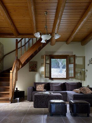 Smart-TV, Kamin, DVD-Player, Bücher