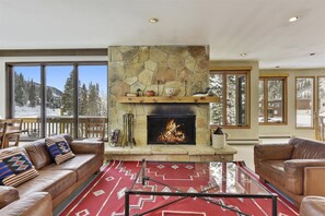 Flat-screen TV, fireplace, offices - Luxury Alta Utah Home with Hot Tub, Pool Table, Game Room and Chef's Kitchen (Alta)