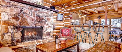 TV, fireplace, DVD player