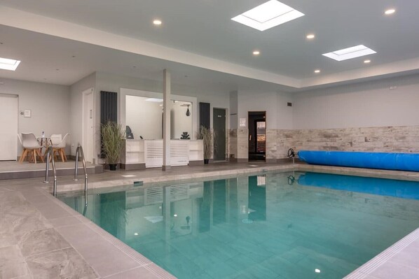 Indoor pool, a heated pool