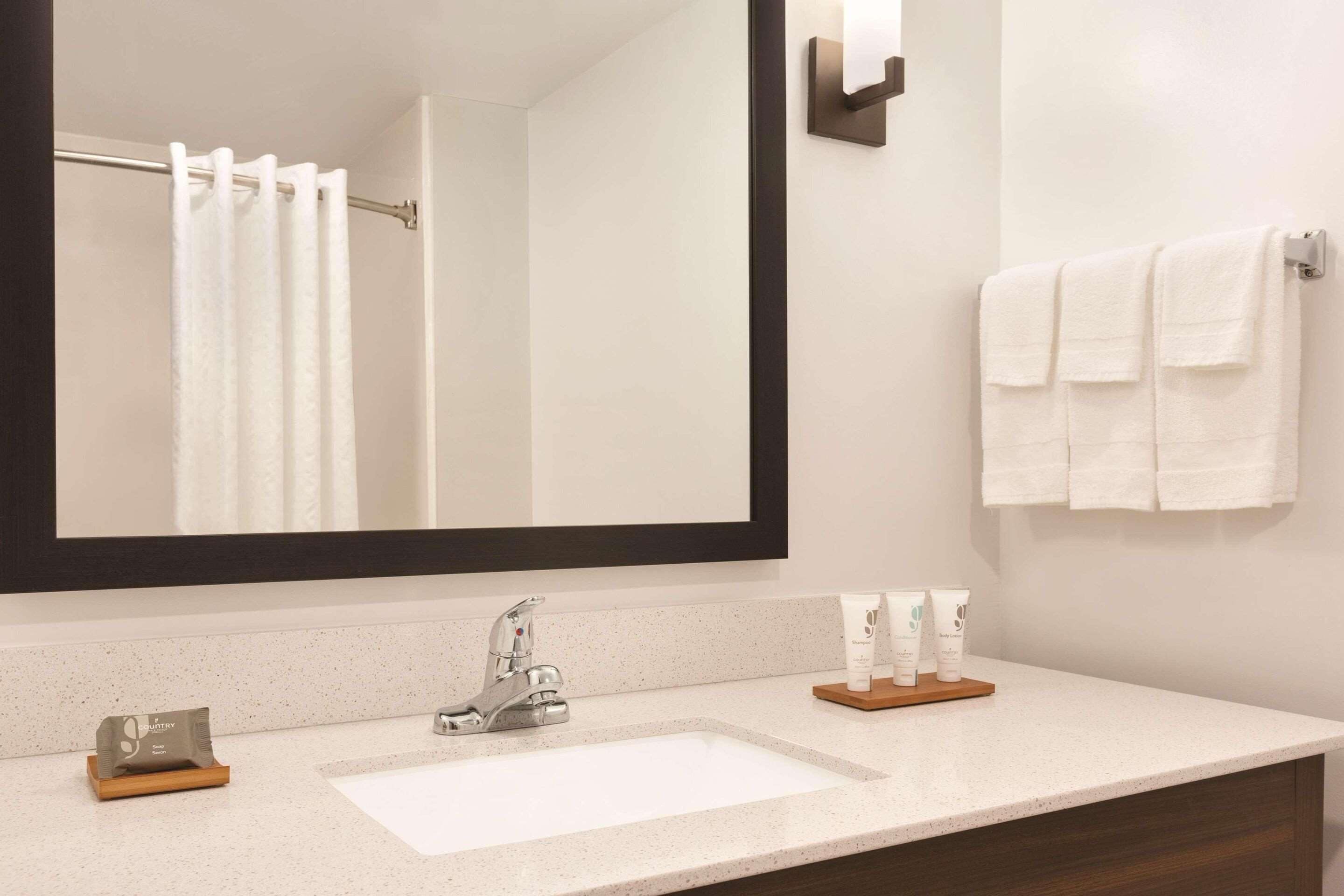 desk, laptop workspace, blackout curtains, iron/ironing board