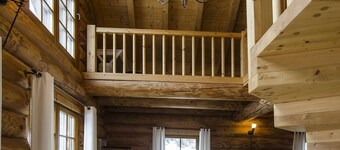 豪華な別荘、サウナ付きのブロックハウスシャレーNo. 2、1階の床暖房、暖炉