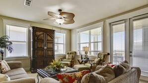 Condo, 3 Bedrooms | Living room | 36-inch TV with cable channels, DVD player - Calypso Cottage (Galveston)