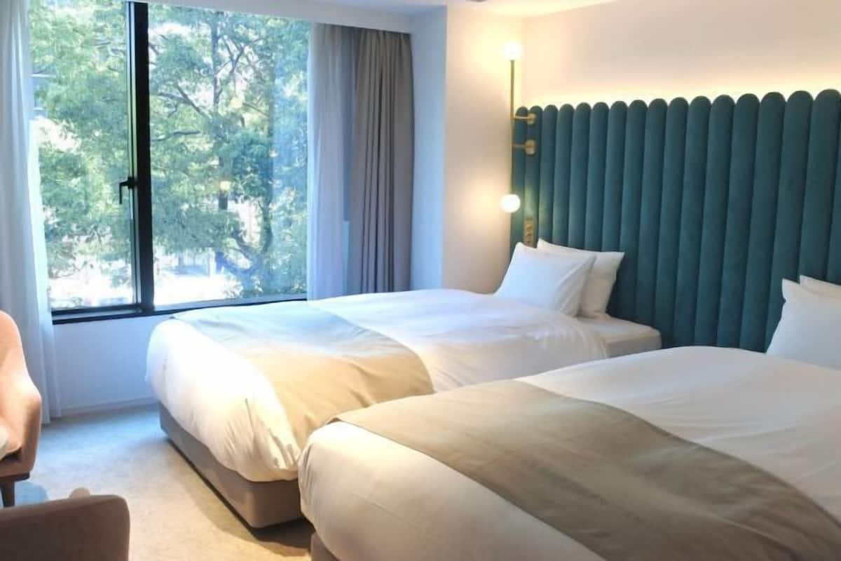 Edredones de plumas, cortinas opacas, wifi gratis y ropa de cama
