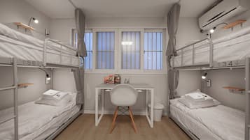 6-Bed Female Room Dormitory | Desk, iron/ironing board, free WiFi, bed sheets