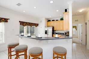 Family Villa, Garden Area | Private kitchen | Stovetop, dishwasher, cookware/dishes/utensils