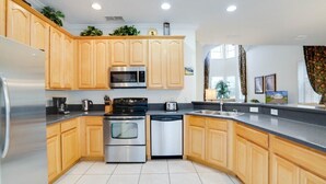 Family Villa, Garden Area | Private kitchen