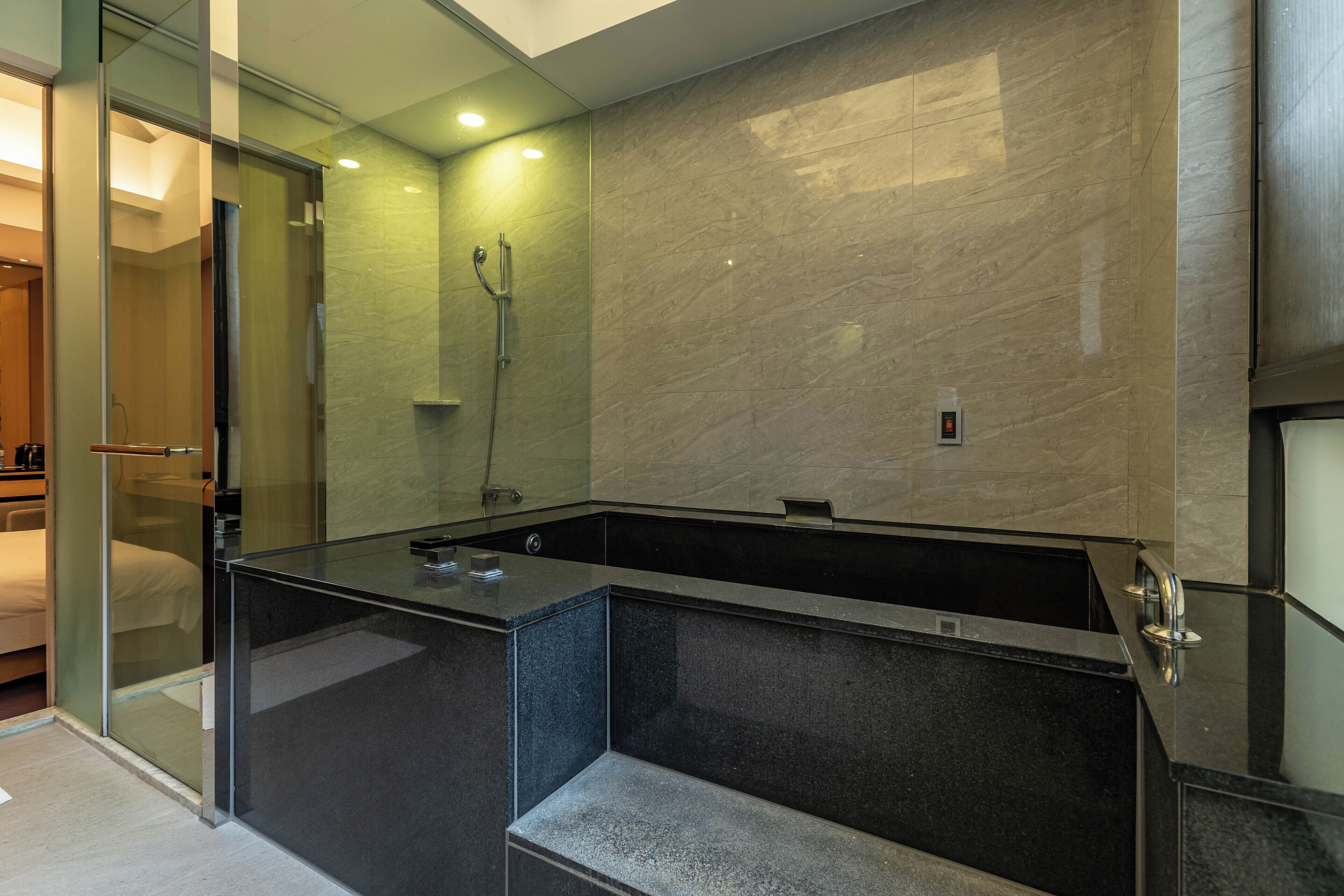 double room, mountain view | bathroom | separate bathtub and shower, hair dryer, bathrobes, towels