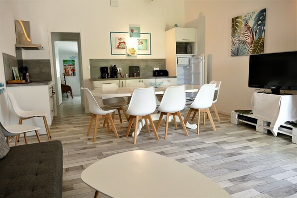 电视、DVD 播放器、桌上足球、书