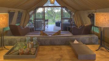 Safari tents | Premium bedding, in-room safe, desk, free WiFi