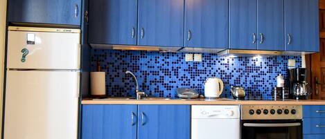 Basic Apartment, 2 Bedrooms, Beach View | Private kitchen | Fridge, oven, stovetop, coffee/tea maker