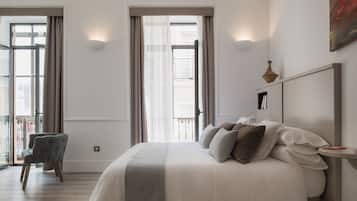 Studio Suite Desain, balkon | 1 kamar tidur, seprai premium, brankas, dan meja kerja