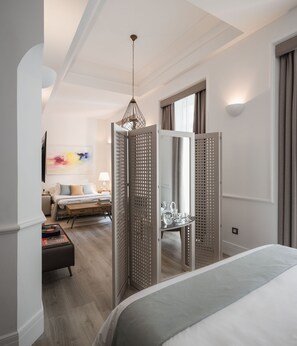 Suite monolocale Design, balcone | Biancheria da letto di alta qualità, una cassaforte in camera