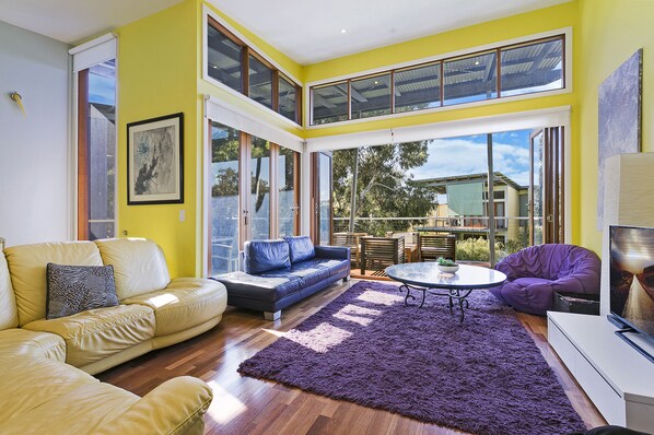 TV, DVD player, ping pong