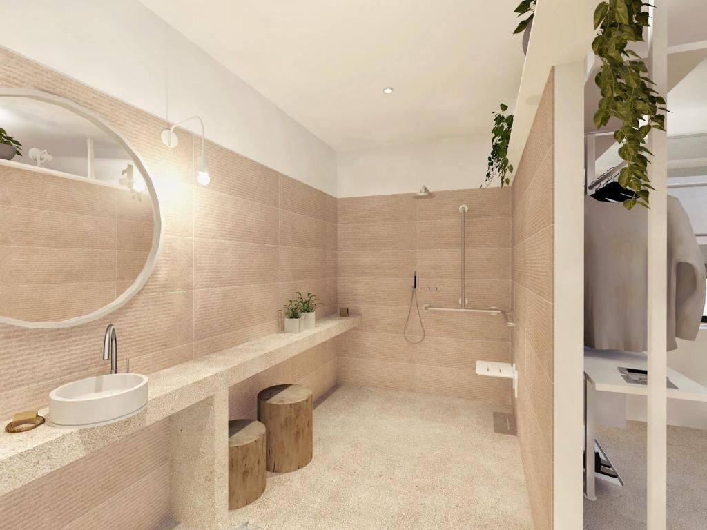 Regadera, amenidades de baño ecológicas, secadora de cabello, toallas 