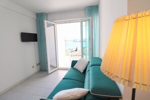 Apartment, 1 Bedroom, Balcony, City View | Living area | TV - Casa Lucrezia Unique Sea View and Relaxation Near the Historic Centre (Otranto)